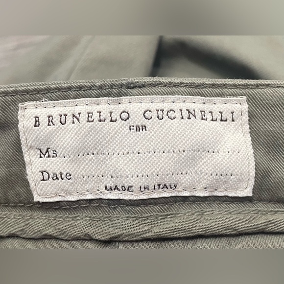 Brunello Cucinelli Women’s Olive Utility Pants Drawstring Ankle Size 6 - Picture 2 of 11